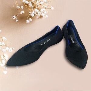 Rothy's Elegant Black and Blue Flats